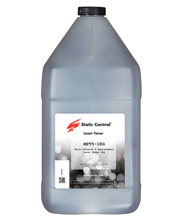 Тонер Static Control Универсальный для HP LJ 1200/4100/5000, MPT5, Bk, 1 кг, флакон